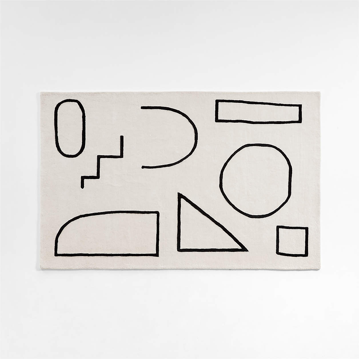 Linear Shapes Beige Geometric Rug 4x6 + Reviews | Crate & Kids