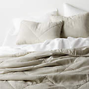 EUROPEAN FLAX ™-Certified Linen Viscose Burnt Green Full/Queen Bed Blanket