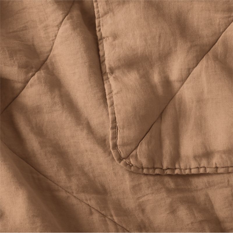 EUROPEAN FLAX ™-Certified Linen Brulee Brown Full/Queen Quilt - image 6 of 7