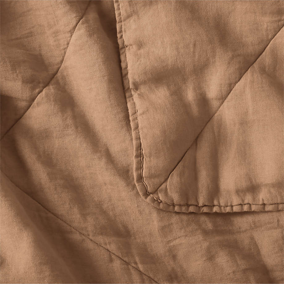 Aire Crinkle Cotton Linen Blend Brulee Brown Full/Queen Comforter