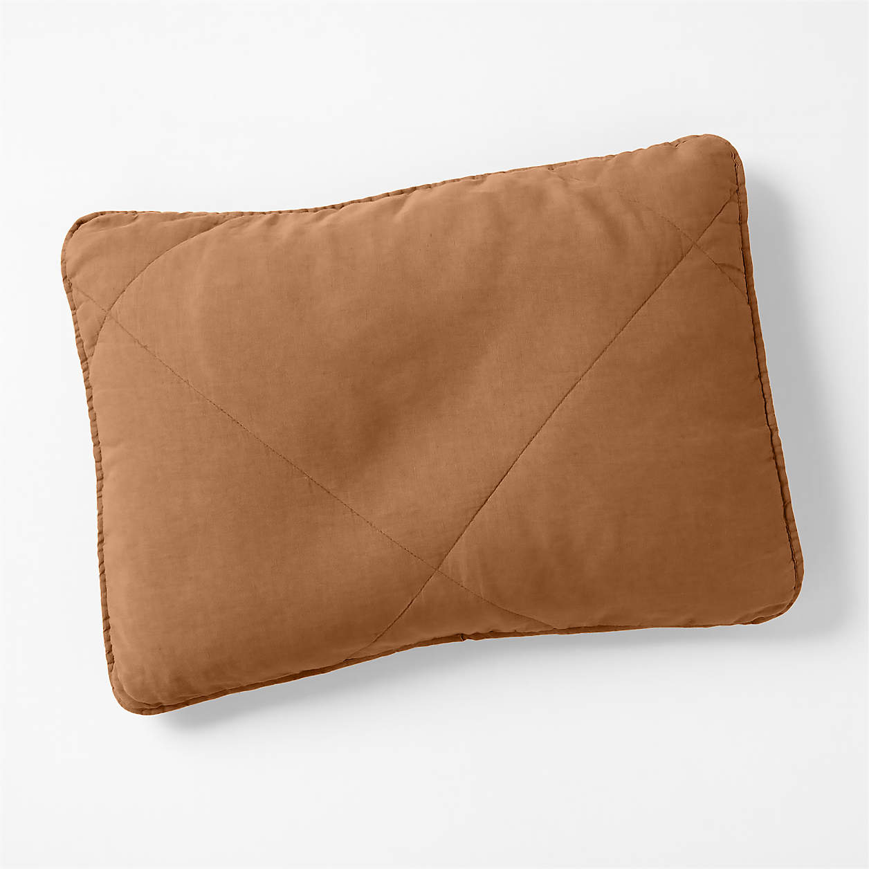 European Flax Certified Linen Brulee Brown Standard Quilted Pillow