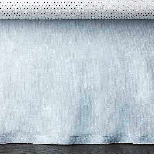 Linen Light Blue Crib Skirt