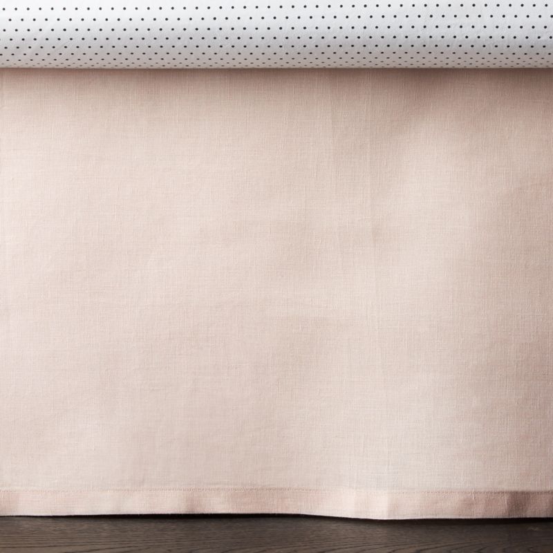 Linen Light Pink Baby Crib Skirt - image 0 of 7