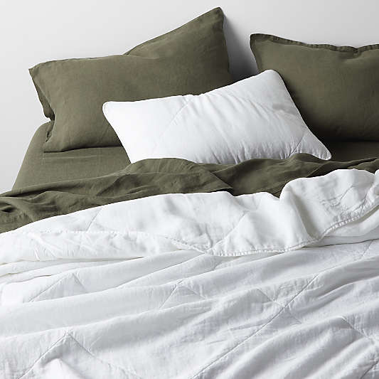 EUROPEAN FLAX ™-Certified Linen Crisp White Quilts and Shams