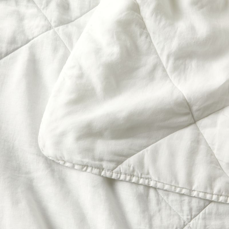 European Flax -certified Linen Crisp White Full Queen Quilt + Reviews 