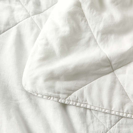 EUROPEAN FLAX â„¢-Certified Linen Crisp White Full/Queen Quilt
