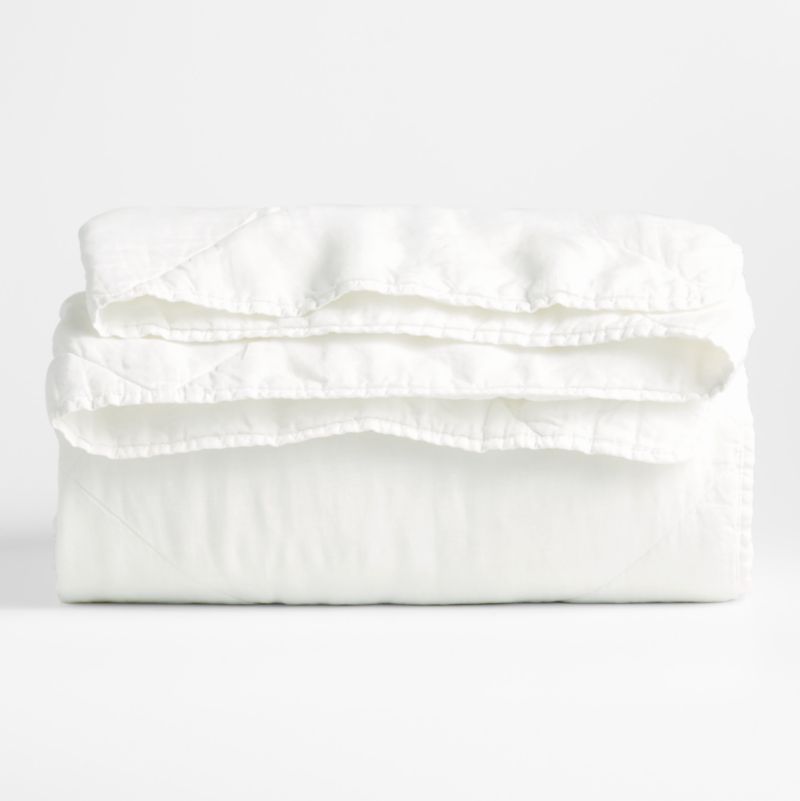 EUROPEAN FLAX ™-Certified Linen Crisp White Full/Queen Quilt