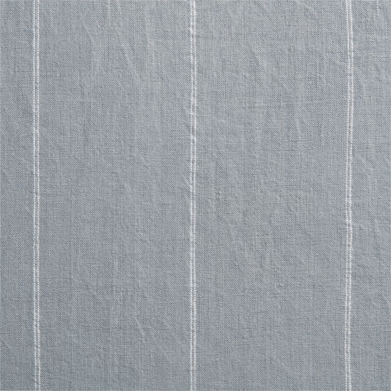 Mist Blue & Crisp White Linen Double Pinstripe Window Curtain Panel 52"x84" - image 4 of 6