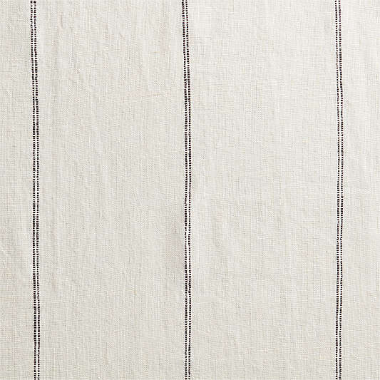 Pampas Ivory & Storm Grey Linen Double Pinstripe Window Curtain Panel