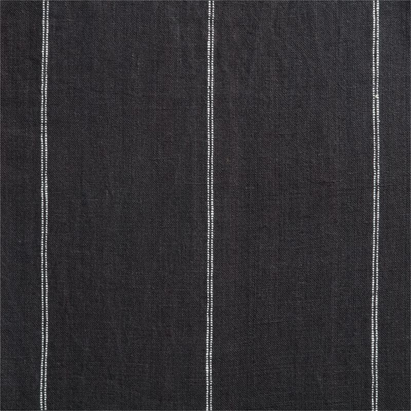 Storm Grey & Crisp White Linen Double Pinstripe Blackout Window Curtain Panel 52"x120" - image 5 of 7