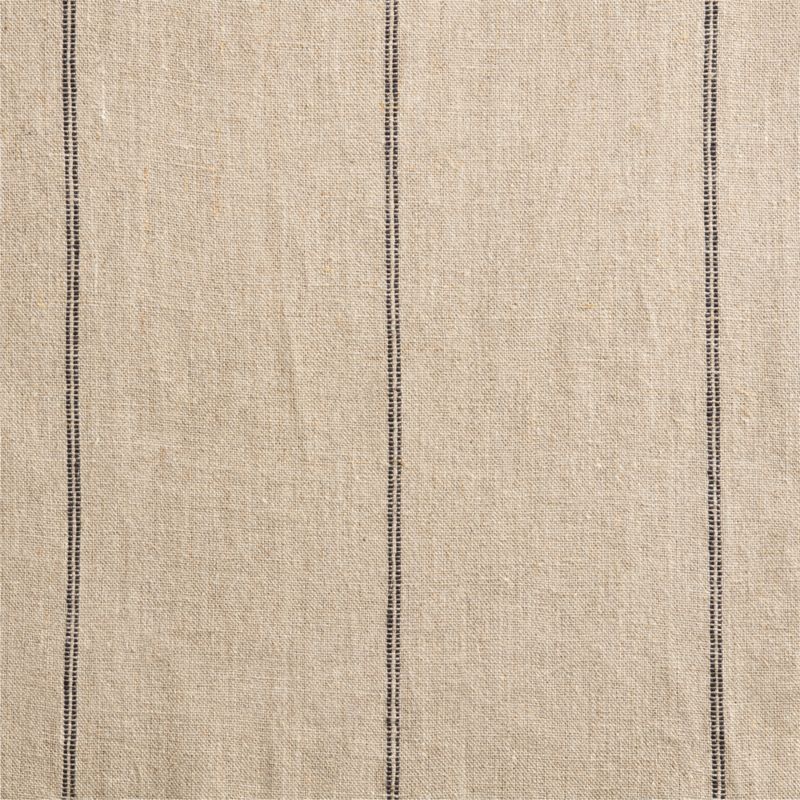 Warm Beige & Storm Grey Linen Double Pinstripe Blackout Window Curtain Panel 52"x84" - image 5 of 7