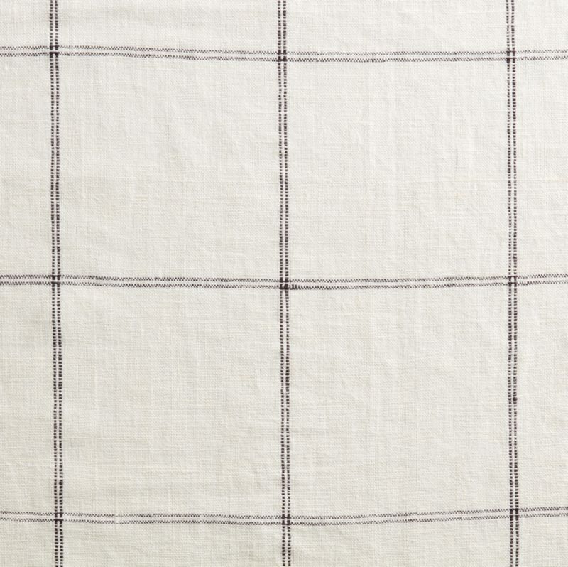 Pampas Ivory & Storm Grey Linen Double Pinstripe Grid Window Curtain Panel 52"x96" - image 5 of 7