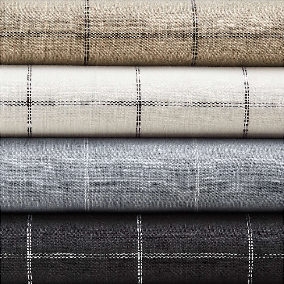 Plaid and Check Gray & Ivory Fabric by the Yard