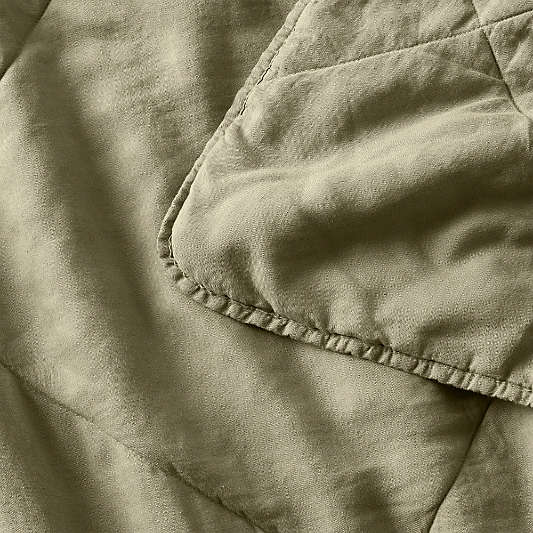 European Linen Garden Green Standard Quilted Pillow Sham