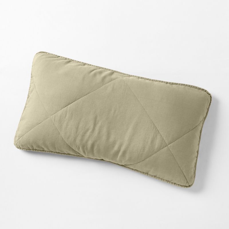 EUROPEAN FLAX ™-Certified Linen Garden Green King Quilted Pillow Sham - image 0 of 7