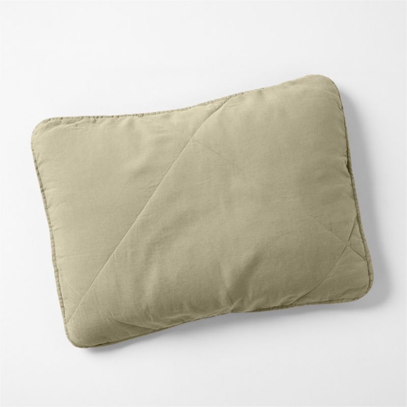 EUROPEAN FLAX ™-Certified Linen Garden Green Standard Quilted Pillow Sham