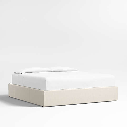 Ivory Upholstered King Storage Bed Base