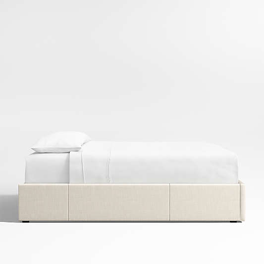 Ivory Upholstered King Storage Bed Base