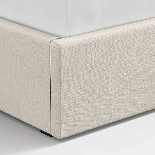 Meraux 56" Ivory Upholstered Queen Headboard with Storage Bed Base