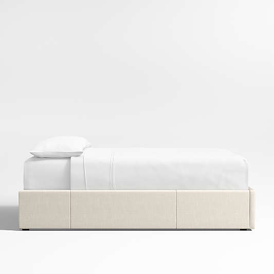 Ivory Upholstered Queen Storage Bed Base