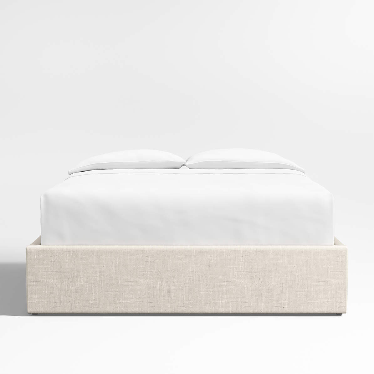Ivory upholstered platform shop bed