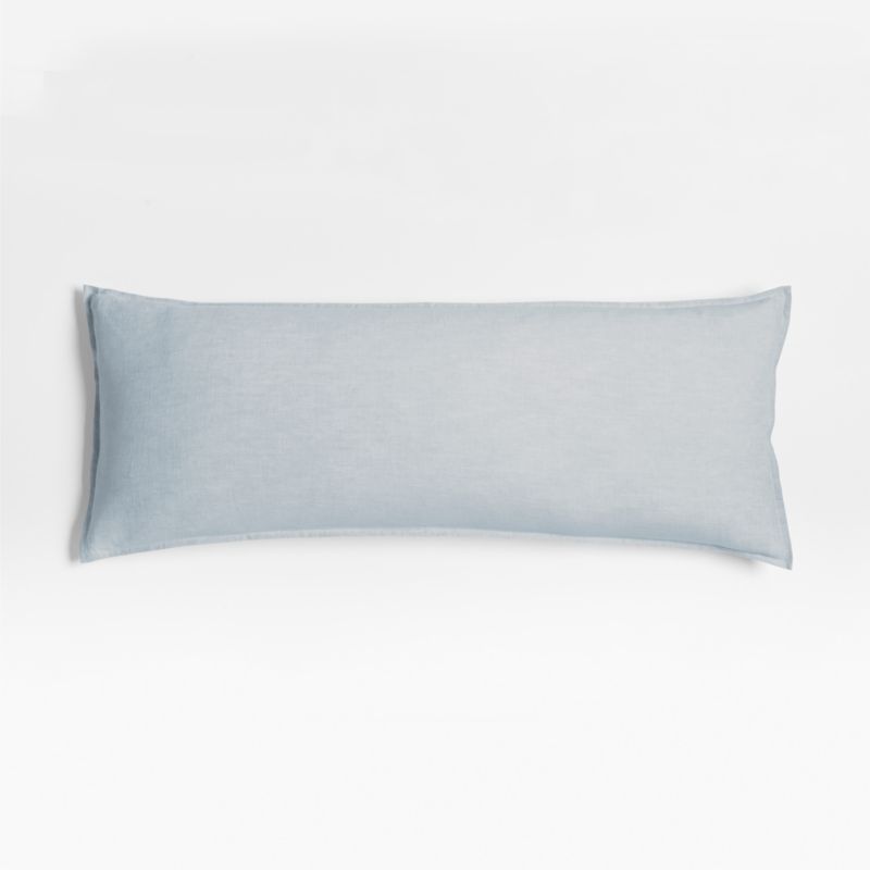 Mist Blue Belgian Flax Linen 54"x20" Body Pillow Cover