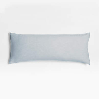 Mist Blue Belgian Flax Linen 54"x20" Body Pillow Cover