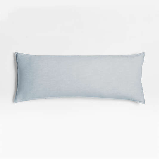 Mist Blue Belgian Flax Linen 54"x20" Body Pillow Cover