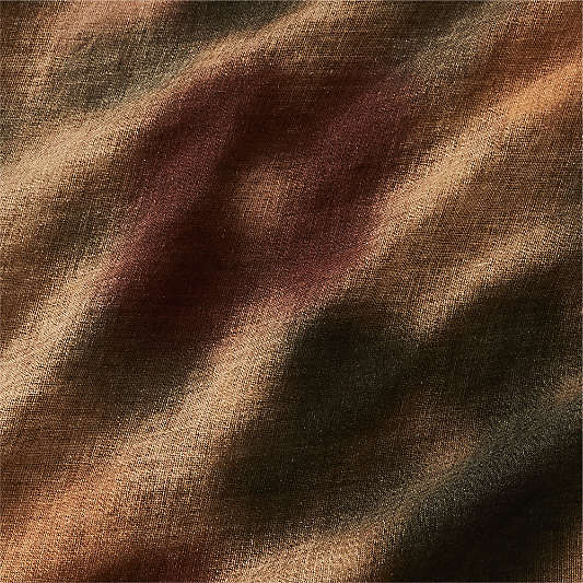 New Natural EUROPEAN FLAX ™-Certified Oversized Floral Ocher Tan/Burnt Green Standard Bed Pillow Sham