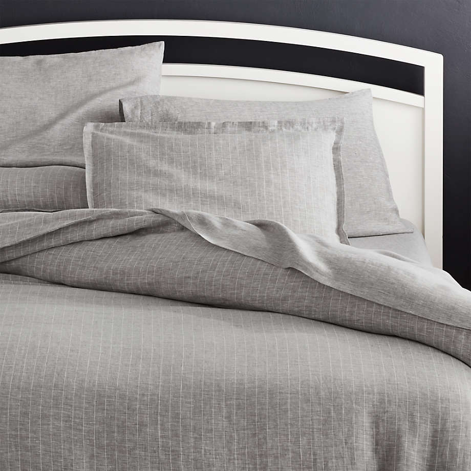 grey pinstripe duvet