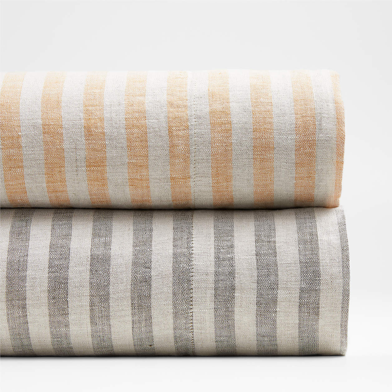 New Natural EUROPEAN FLAXcertified Linen Petite Stripe Bed Sheet Sets