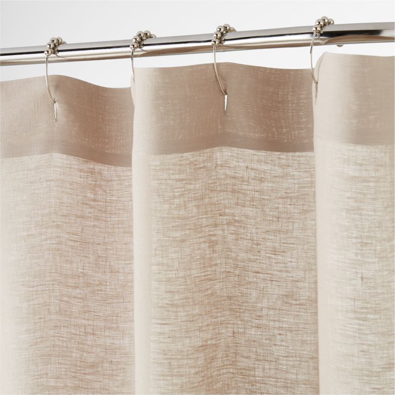 EUROPEAN FLAX ™-Certified Linen Warm Oat Grey Shower Curtain - image 1 of 2