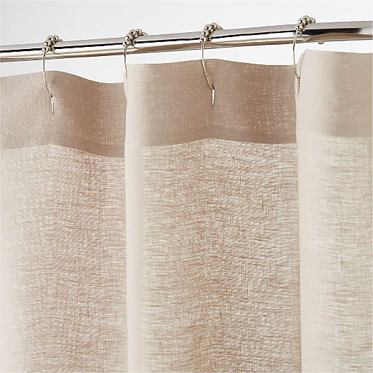 EUROPEAN FLAX ™-Certified Linen Warm Oat Grey Shower Curtain