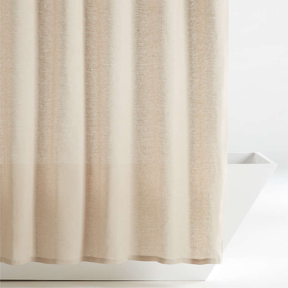 European Flax Certified Linen Warm Oat Grey Shower Curtain Reviews Crate Barrel