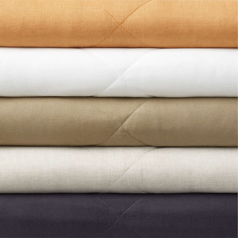 European Flax ®-Certified Linen Crisp White Standard Quilted Pillow Sham