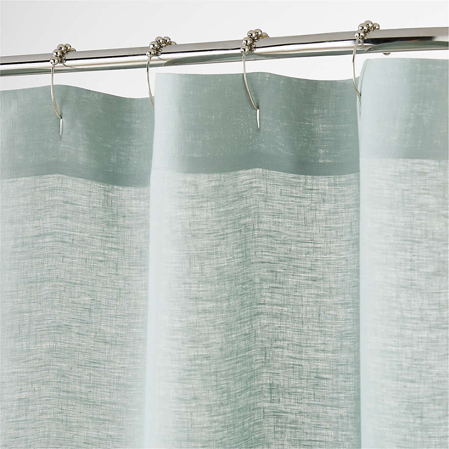 EuroFlax Linen Warm Oat Grey Shower Curtain