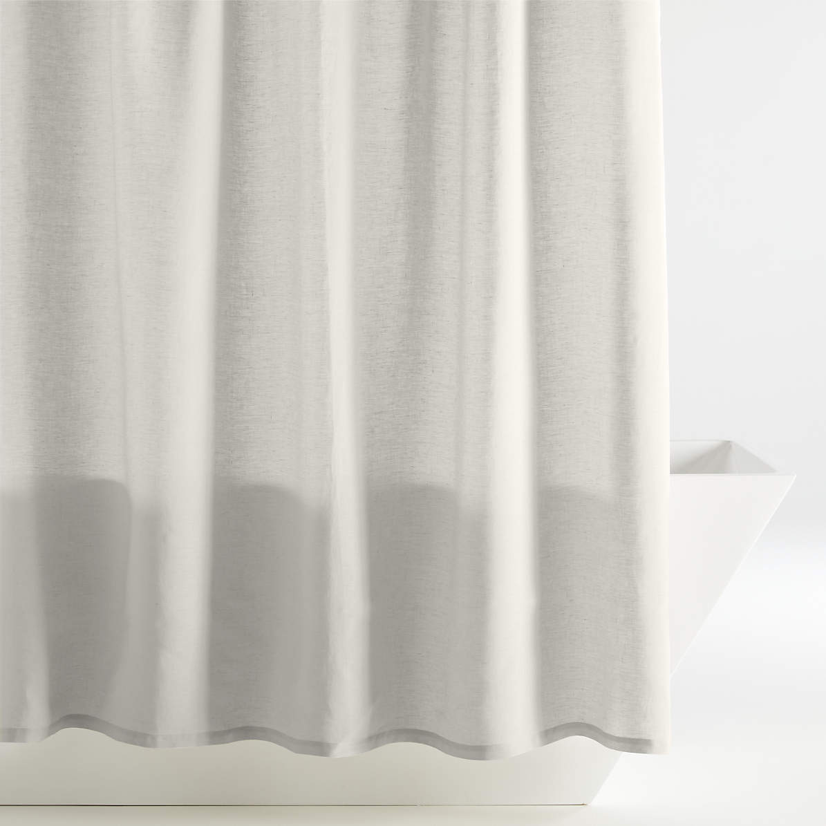Light Grey Linen Shower Curtain, Shower Curtain That Lets Light Through
