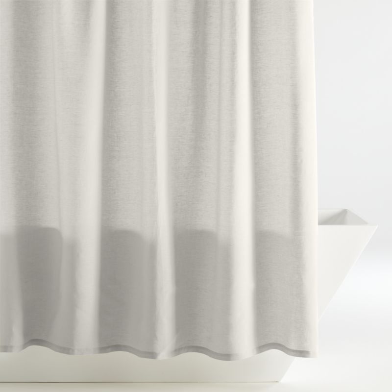 Organic Cotton Pebble Grey Seersucker Shower Curtain