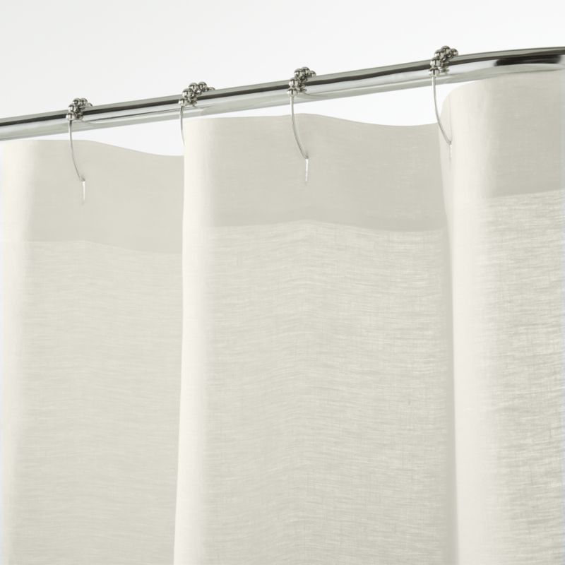 White Linen Shower Curtain