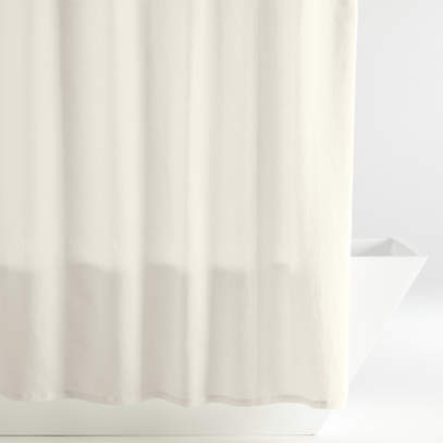 White Linen Shower Curtain Crate Barrel, White Grommet Shower Curtain