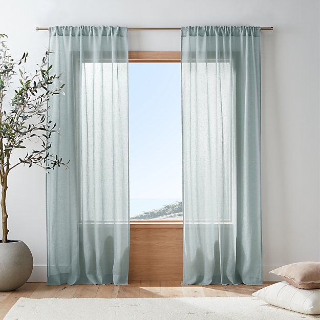 Blue sheer curtains hotsell