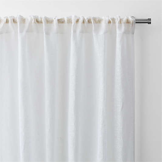 White European Flax ™-Certified Linen Sheer Window Curtain Panel