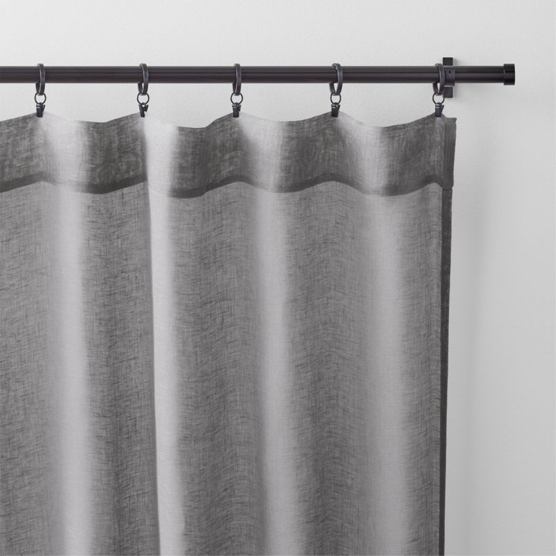 Pebble Grey European Flax ™-Certified Linen Sheer Window Curtain Panel 52"x84" - image 3 of 5