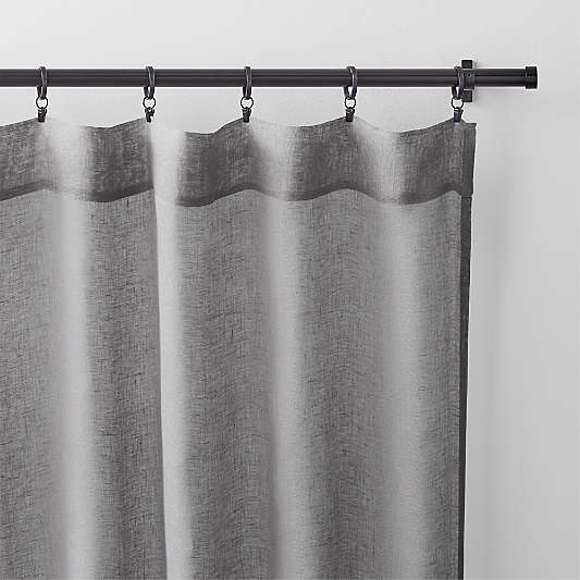 Pebble Grey European Flax ™-Certified Linen Sheer Window Curtain Panel 52"x108"