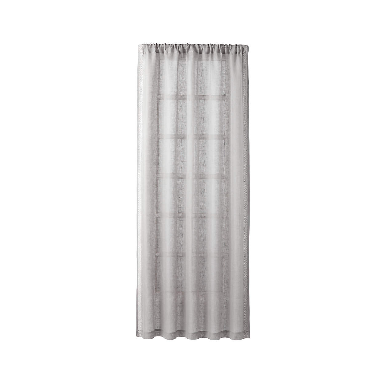 Linen Sheer Bordered Grey Curtain Panel 52"x84" + Reviews Crate & Barrel