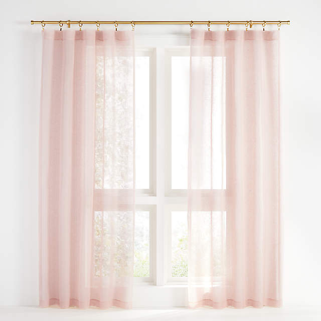 Linen Sheer Peach Curtain Panel Crate, Peach Sheer Curtain Panels