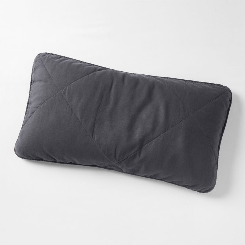 Viewing product image EUROPEAN FLAX ™-Certified Linen Midnight Navy King Quilted Pillow Sham - image 1 of 6