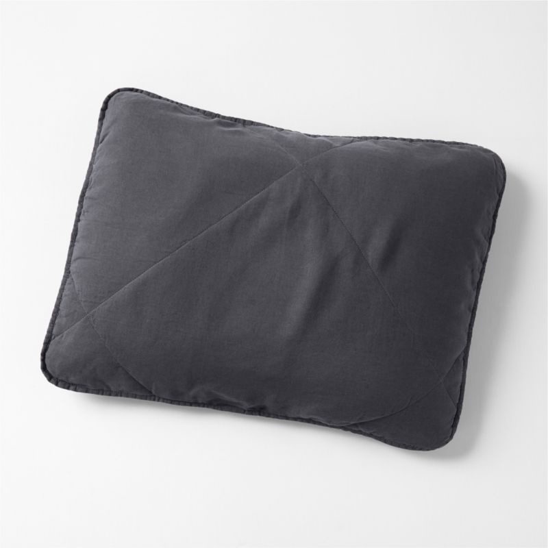 EUROPEAN FLAX ™-Certified Linen Midnight Navy Standard Quilted Pillow Sham
