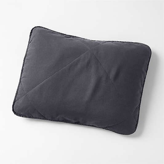 Linen Midnight Navy Quilted Pillow Shams