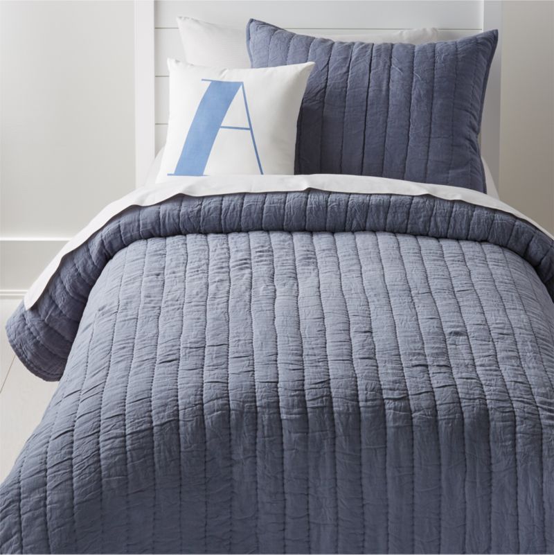 Linen Dark Blue Quilt Crate & Kids